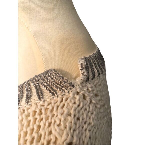 Anthropologie Moth Cream Silver Knit wool blend Sweater - Picture 12 of 12
